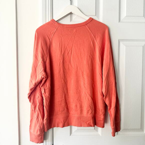 Faherty Bright Orange Sudadera Coastal Cloud Crewneck Sweater Medium - Picture 10 of 10
